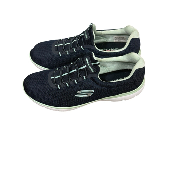 Skechers Summits Blue Sneakers With Mint Green Accent Size 10 - Picture 4 of 16